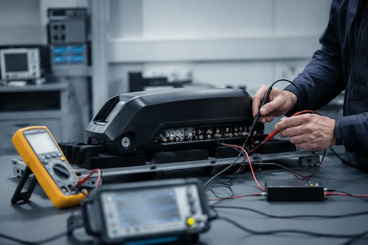 Electrical safety and EMC testing of a battery pack in a laboratory