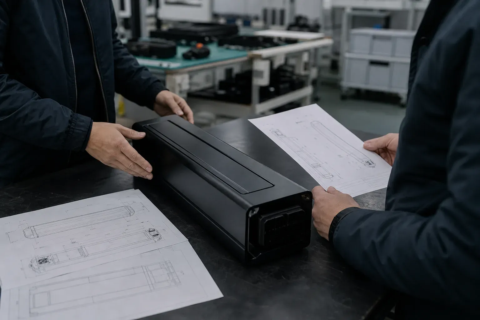 Engineering compliance review of pack drawings and a sample enclosure